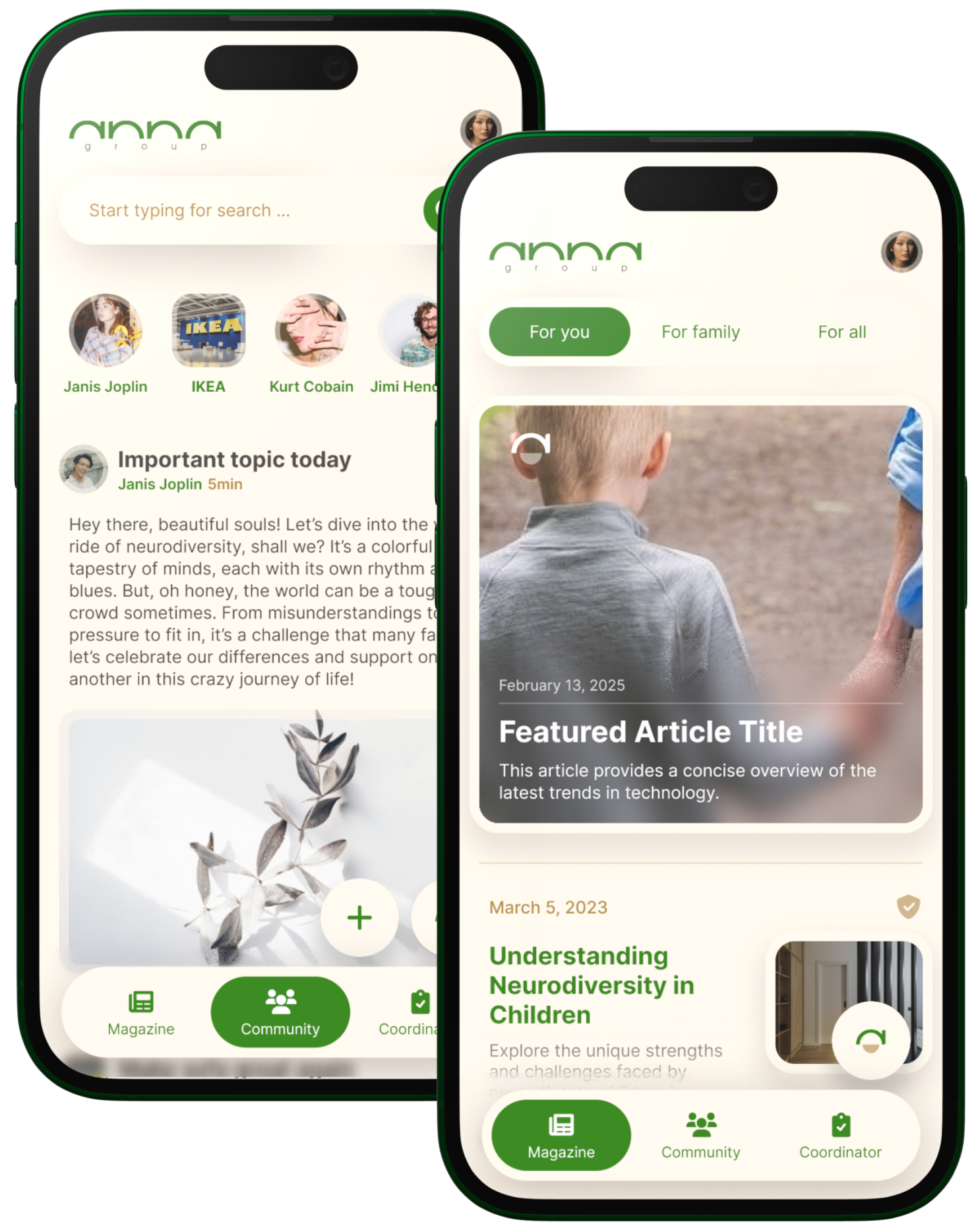 Anna app home screen mockup